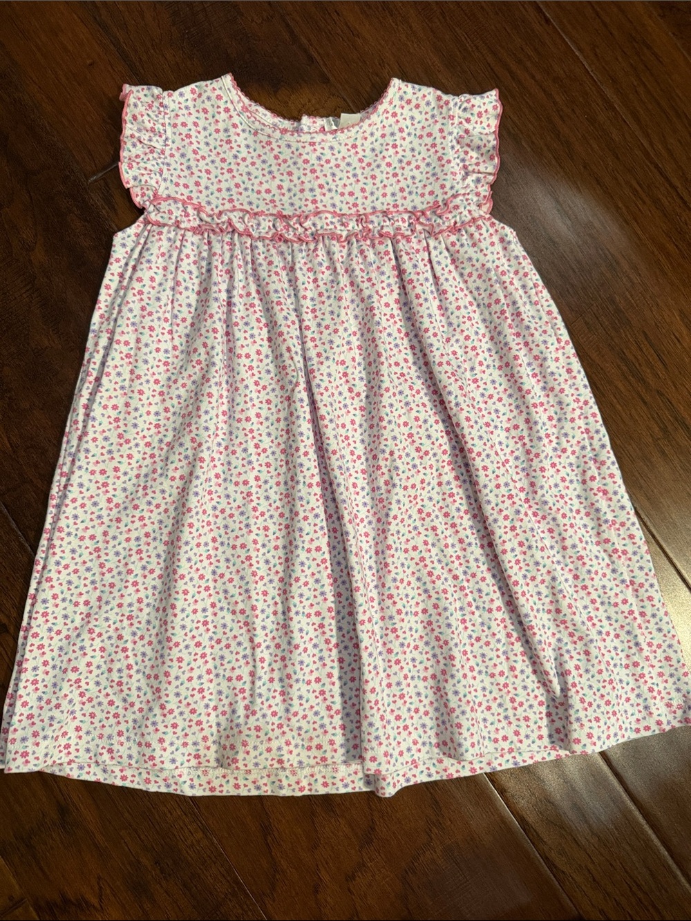 Kissy Kissy Pink & White Tiny Floral Ruffle Dress
